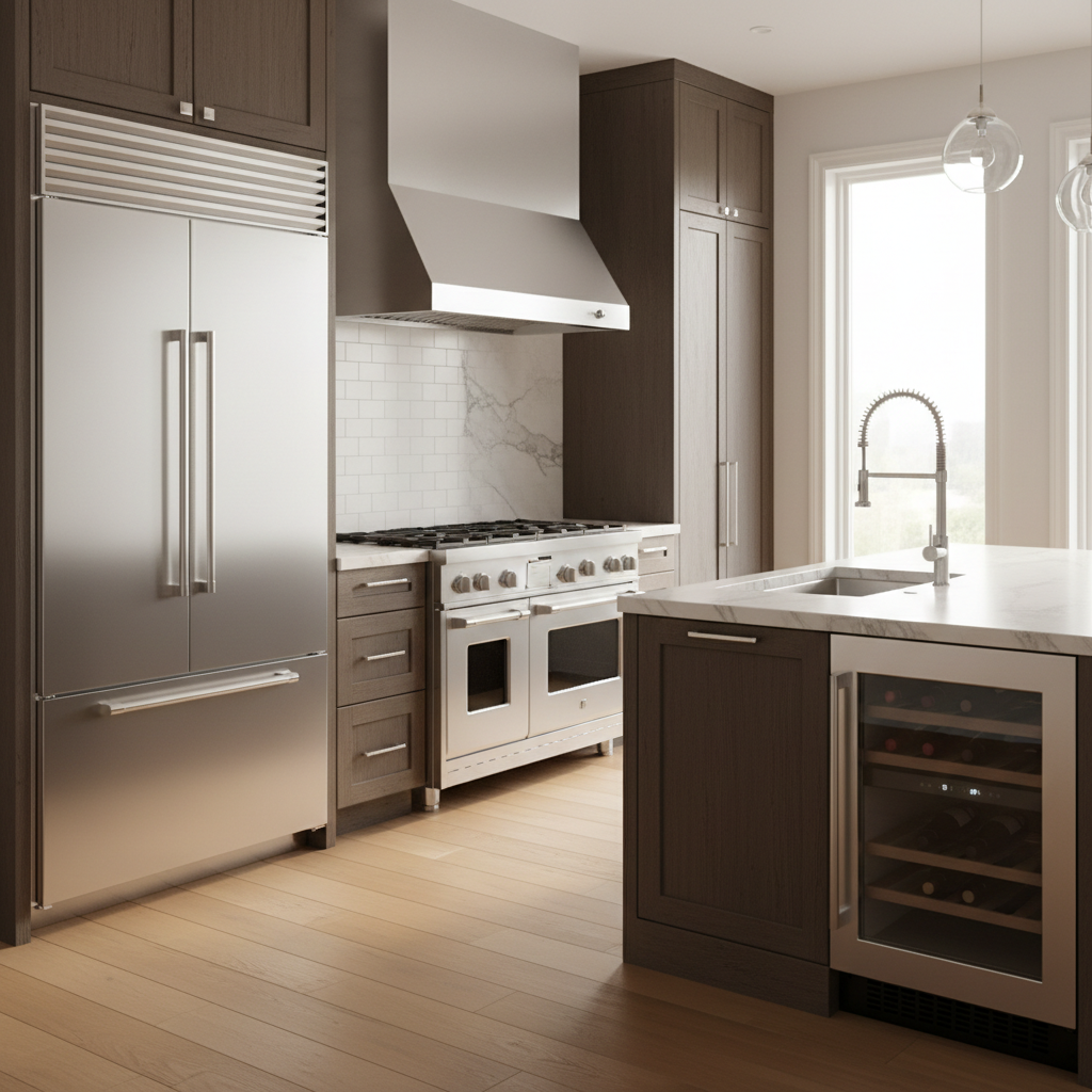 Luxury modern kitchen with premium appliances